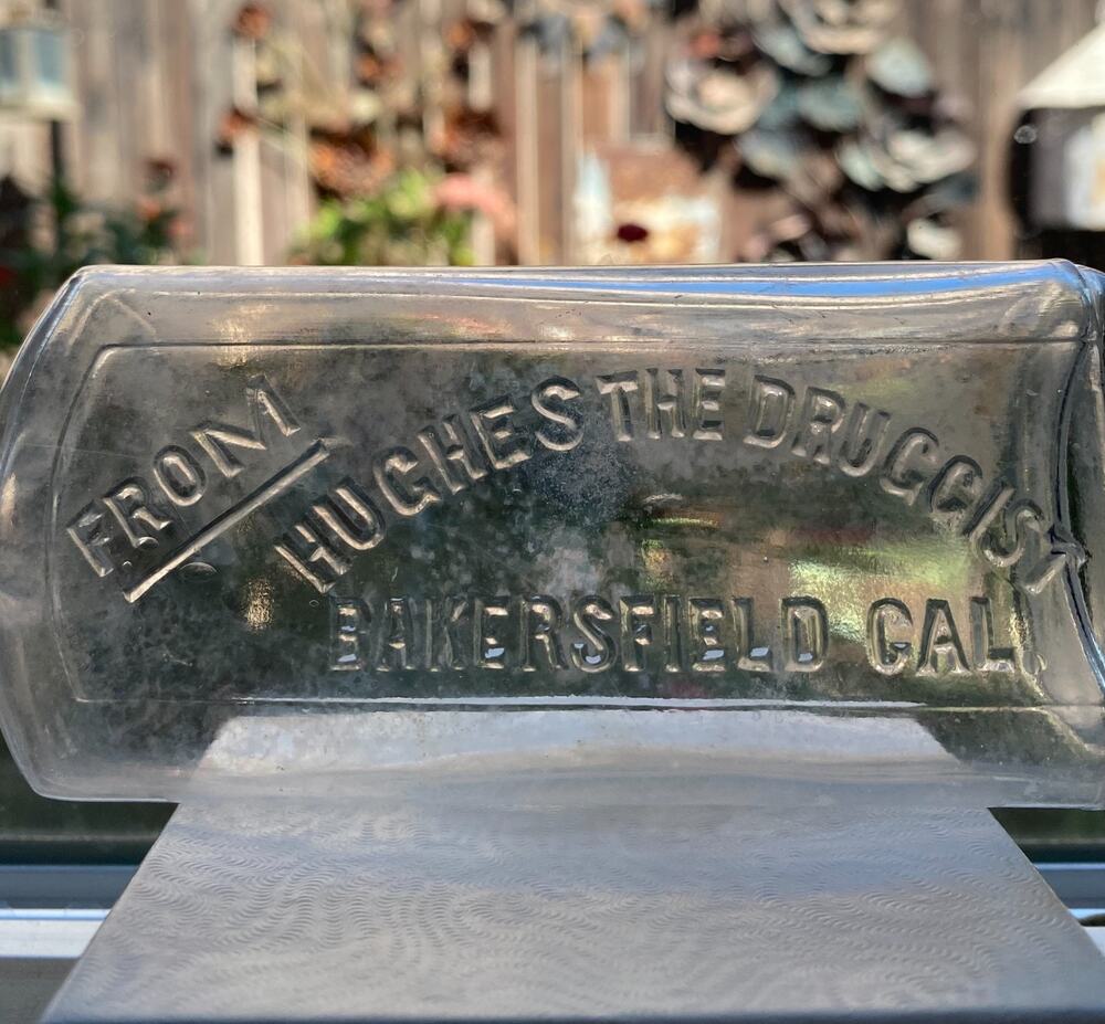Vintage Hughes The Druggist Bakersfield California Bottle Pharmacy Medicine C